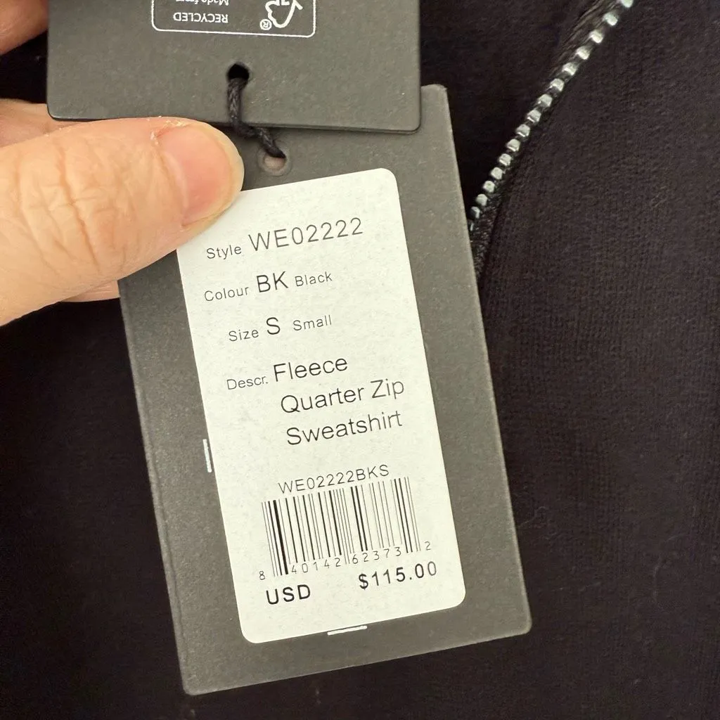 Naadam Women’s Small Navy Blue Cashmere Blend Quarter Zip Sweatshirt New - Image 3