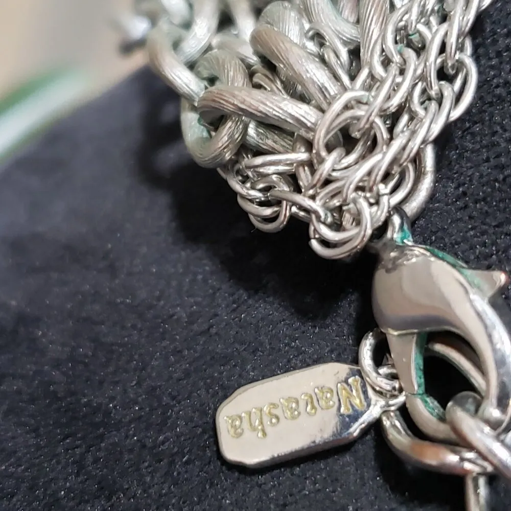 Natasha Fashion Silver Tone Multi Strand Cable Chain Necklace with Lobster Clasp - Image 4