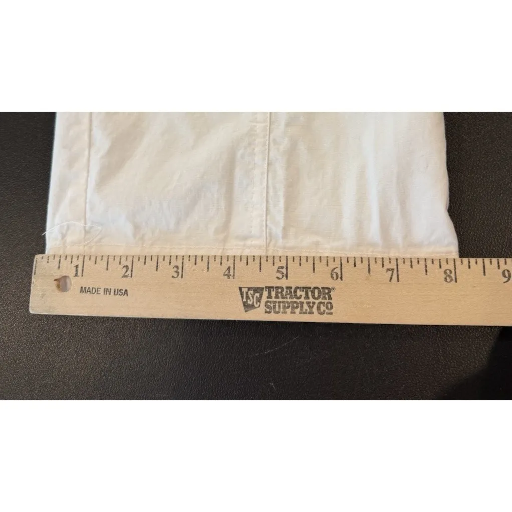 Chicos Weekends 2 Crop US Large Womens White Cargo Pants Pockets Beach Preppy - Image 9