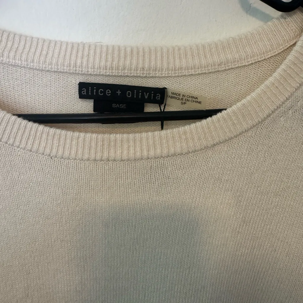 Alice + Olivia Cream Cashmere Knit Sweater - Image 2