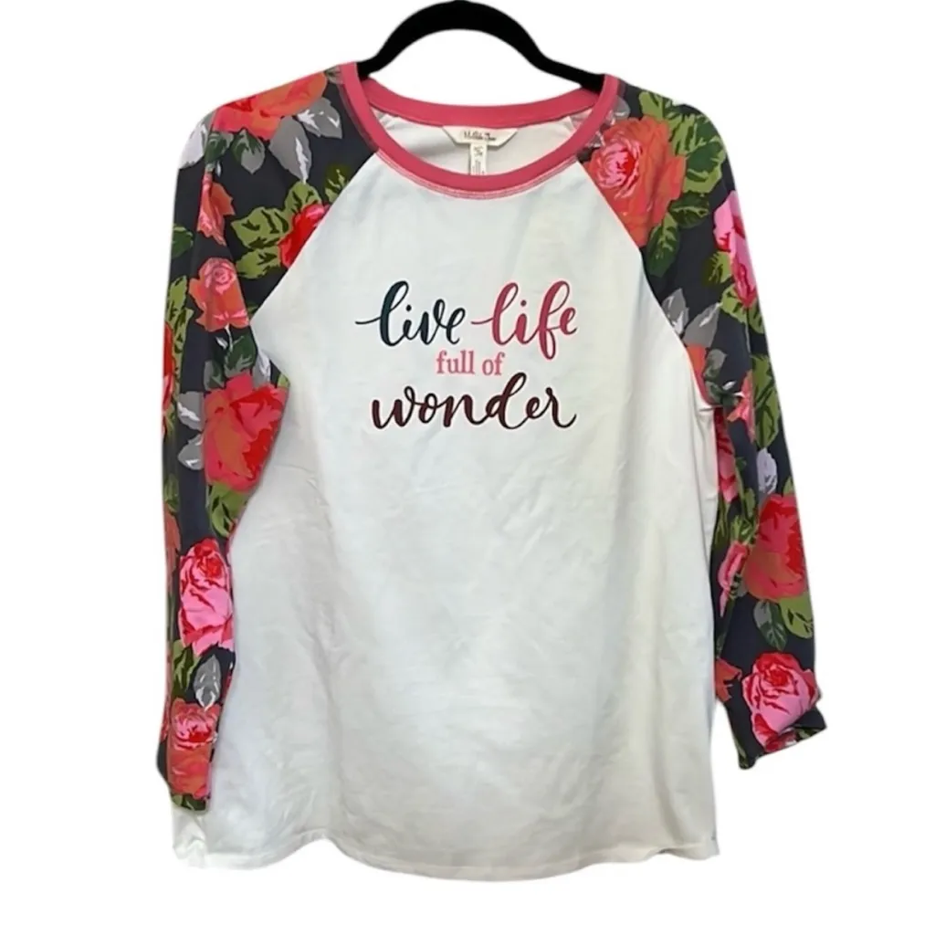 Matilda Jane XXL Raglan Tee Floral Sleeves - Image 2