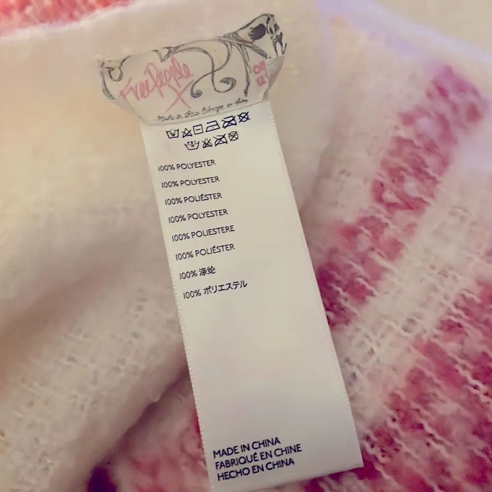 💗Free Prople Gemini Plaid Blanket Scarf💗~petal pink🌷 - Image 7