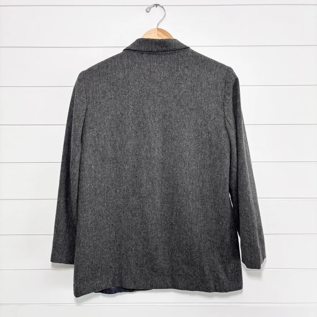 Requirements‎ Pure Wool Gray Blazer Jacket Size 10 - Image 3