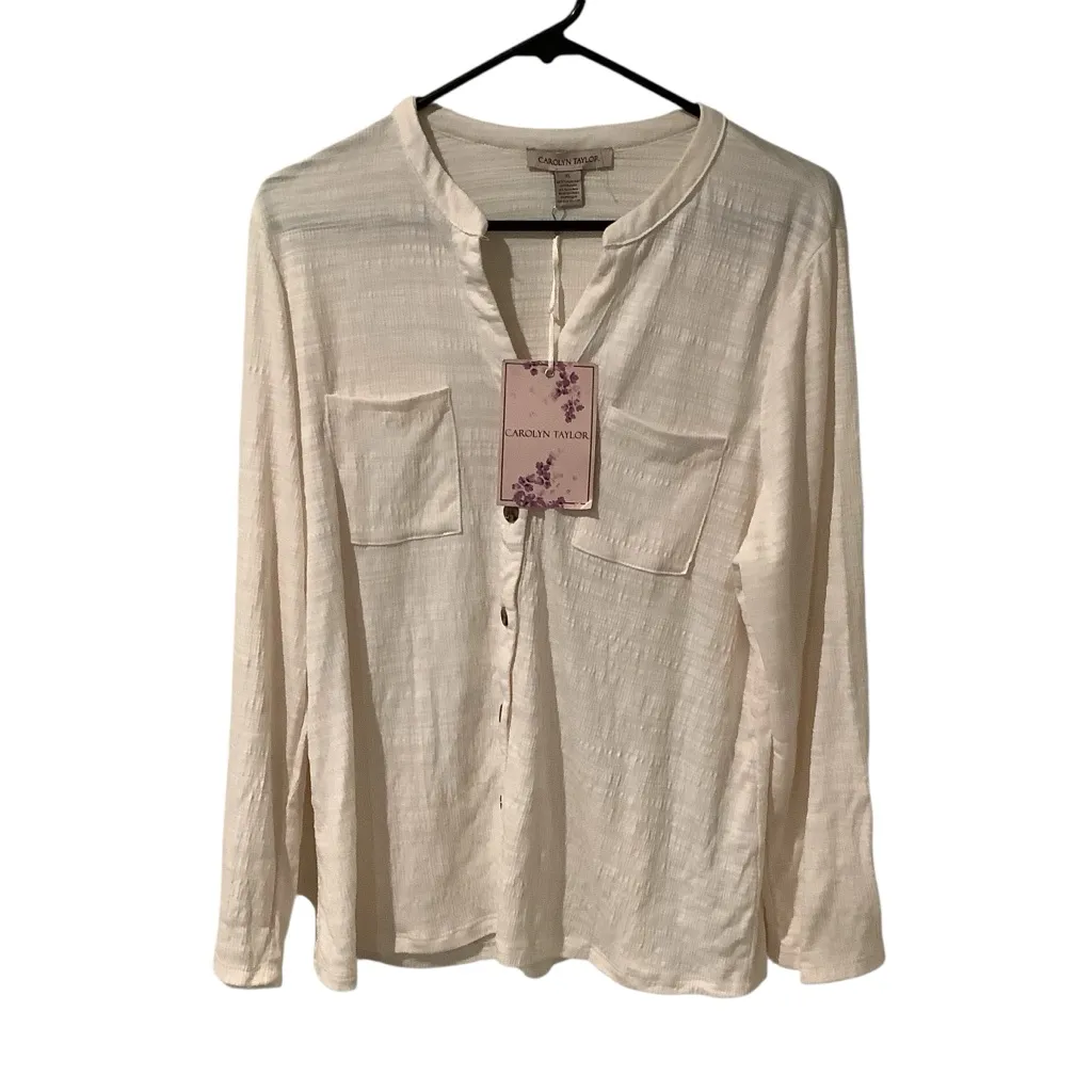 Carolyn Taylor Button Down Long Sleeve or 3/4 Sleeves SEE PIC. Size XL BRAND NEW - Image 8