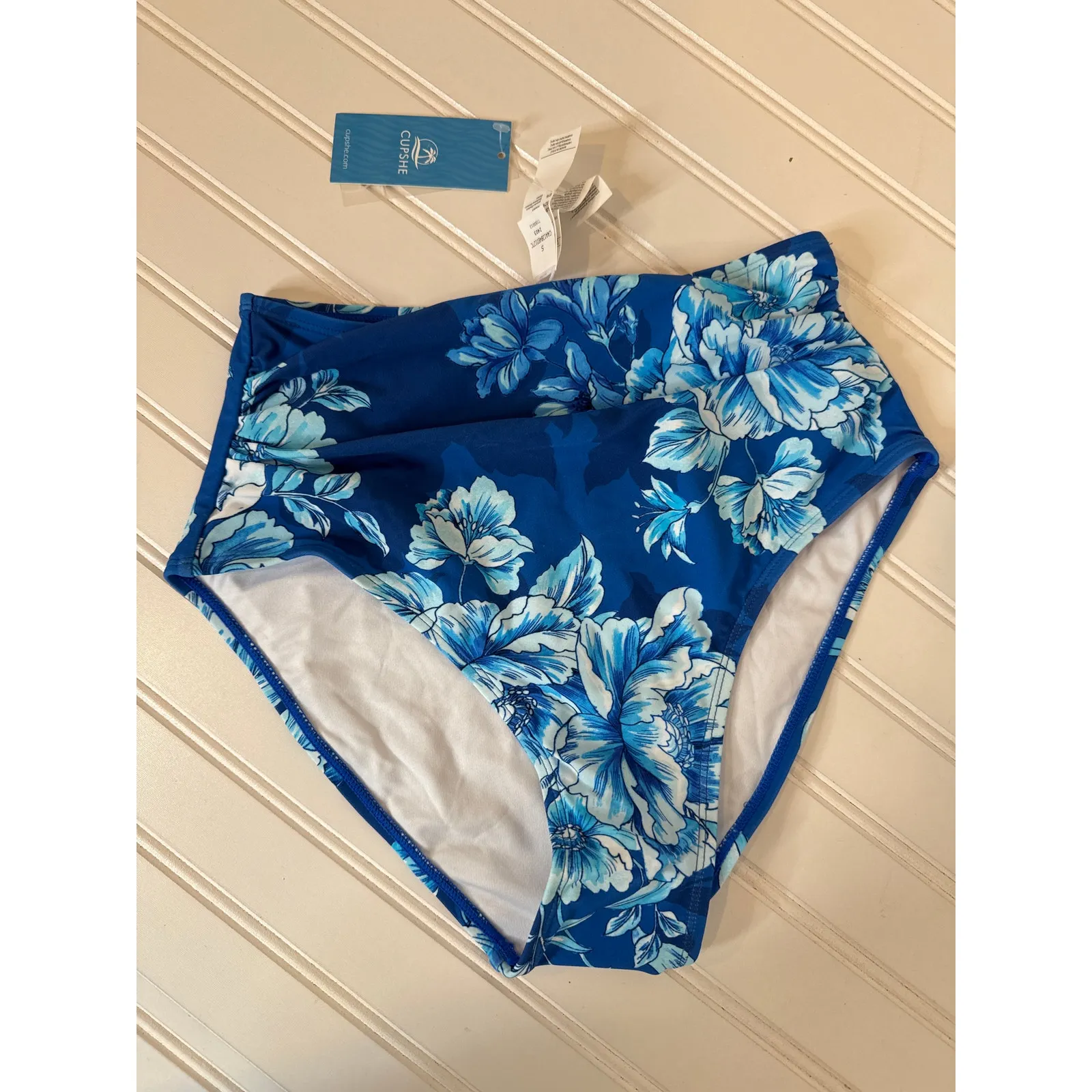 NWT Cupshe LOT OF 3 Swim Bikini Bottoms - Floral High Waist Beachy Bundle Size S - Image 2