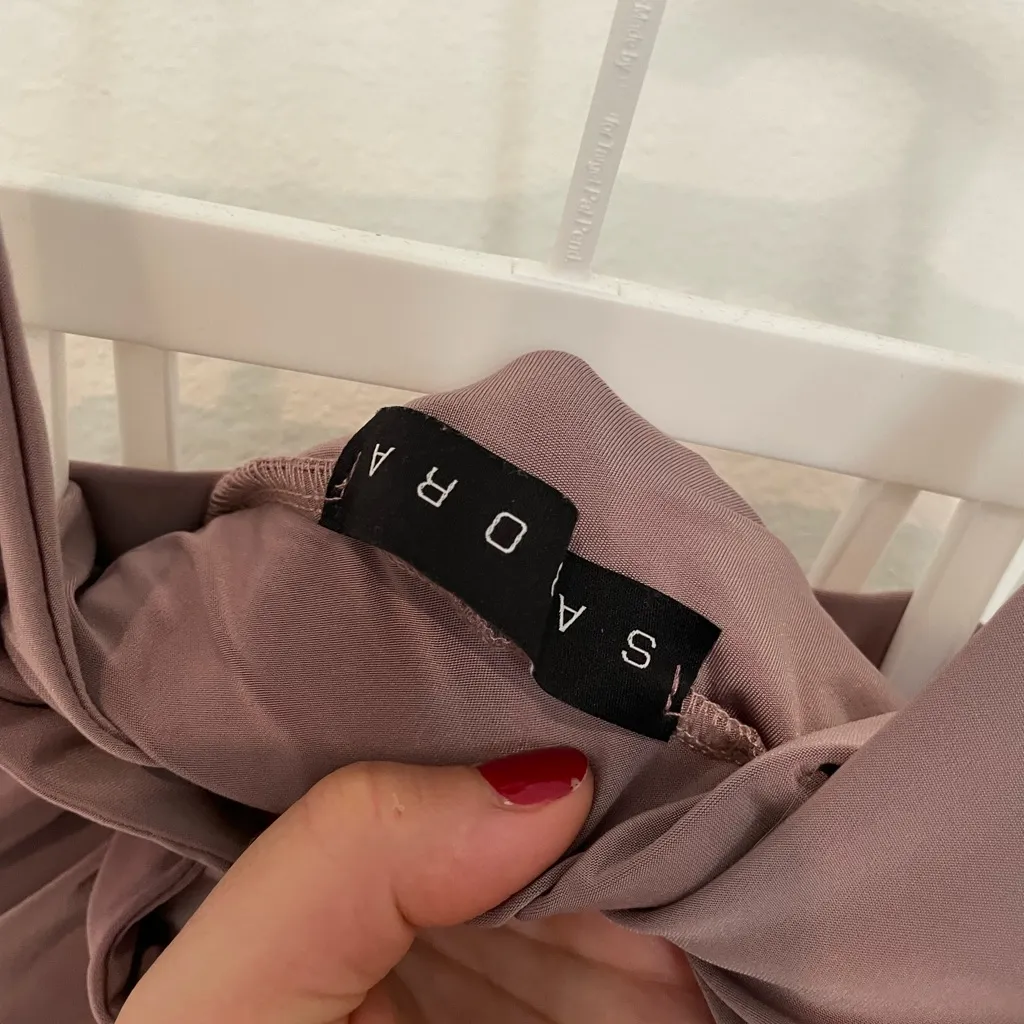 Sabora Mauve Layered Maxi Dress Brown - Image 5