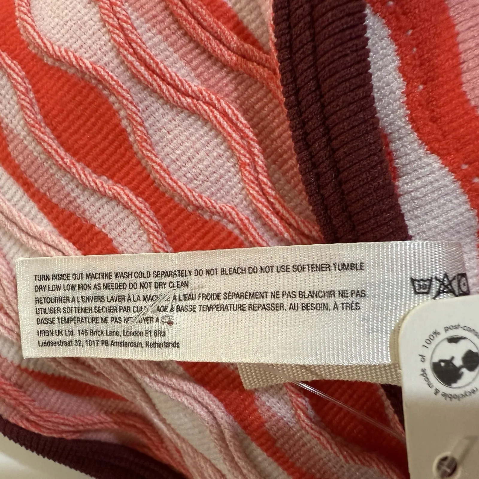 Free People Movement Sunset Cami M/L Pink Red Flame Combo Textured Cropped New - Image 7