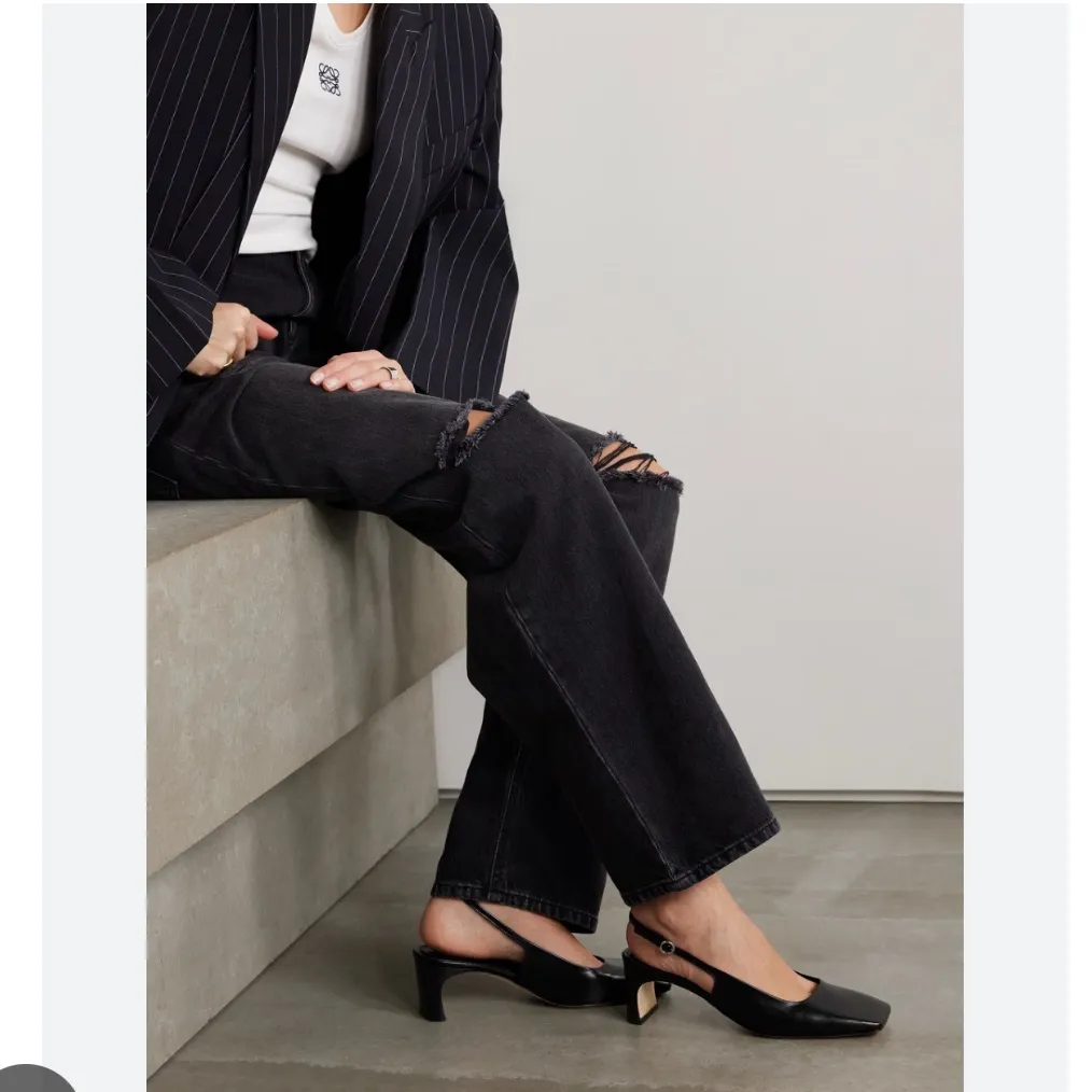 Aeyde Eliza Nappa Leather Black Heels Size 6.5 - Image 2