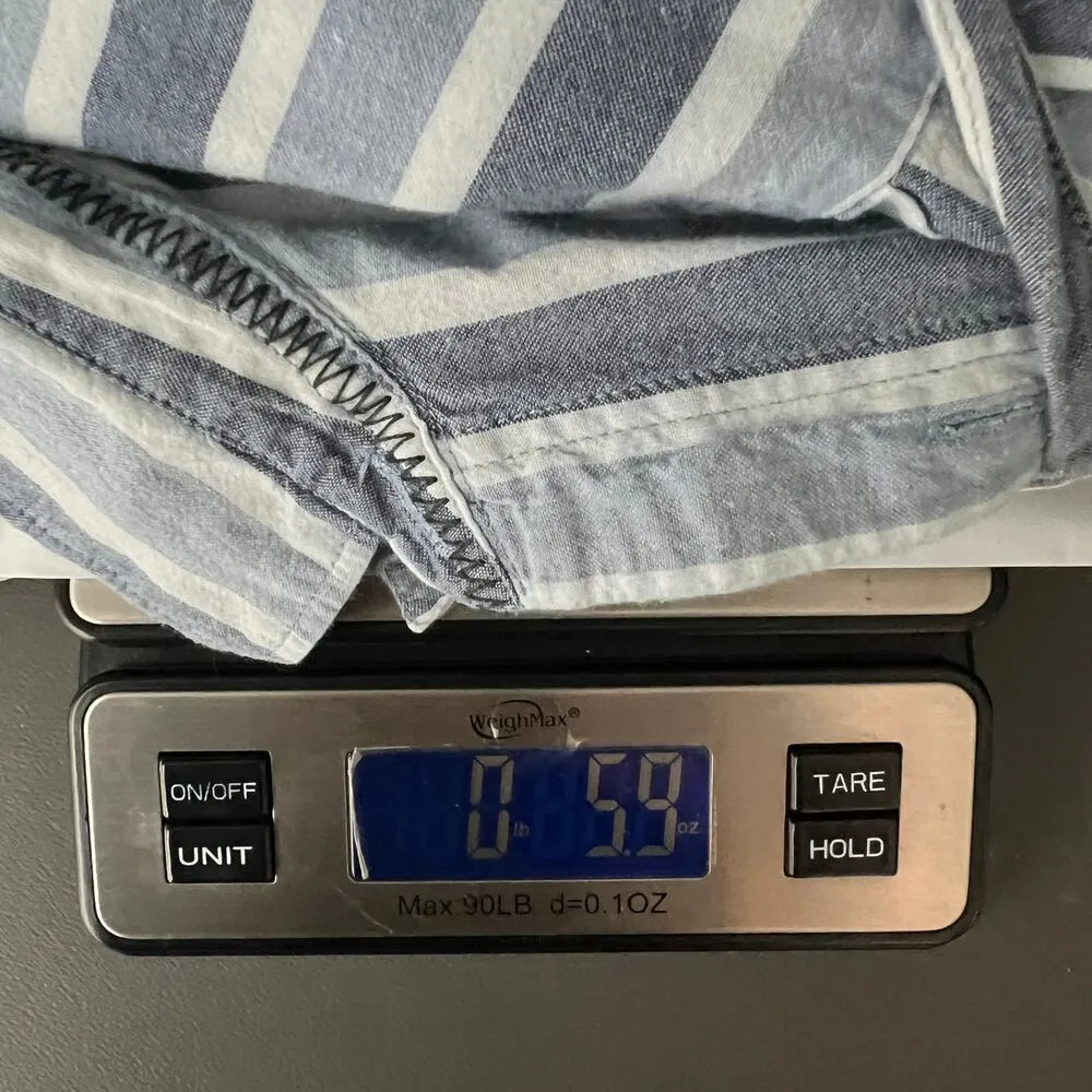 Toad & Co Organic Cotton Striped Button Front Sleeveless Shirt Dress Women's XS Blue - Image 13