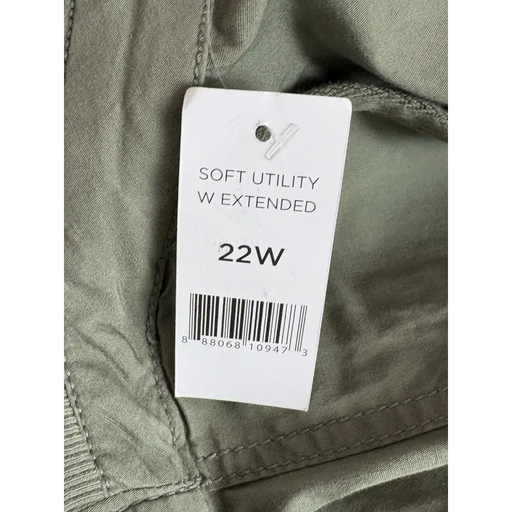 *New DIP Capri Pant Womens Plus 22 Green Soft Utility W/Extended Waist Cargo Size undefined - Image 6