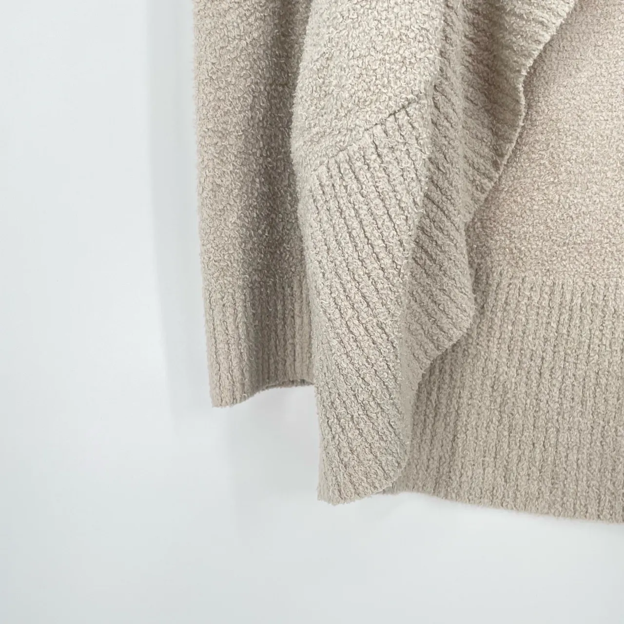 Barefoot‎ Dreams Womens Beige Shawl Collar Open-front Soft Girl Cardigan XS/S - Image 8