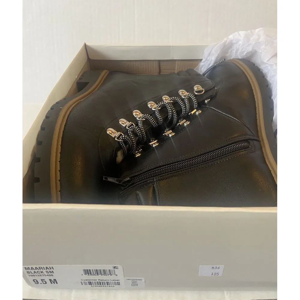 STYLE & COMPANY Women's Masrinaa Black Side-Zip Ankle Lace-Up Boots Size 9.5 New - Image 3