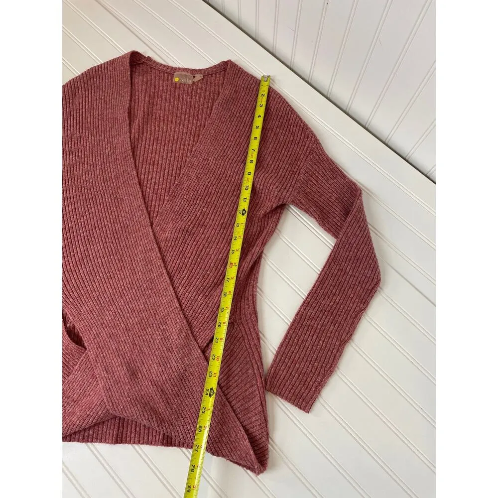 Zella Womens Wrap Sweater Twist Front Pullover Salmon Size S - Image 4