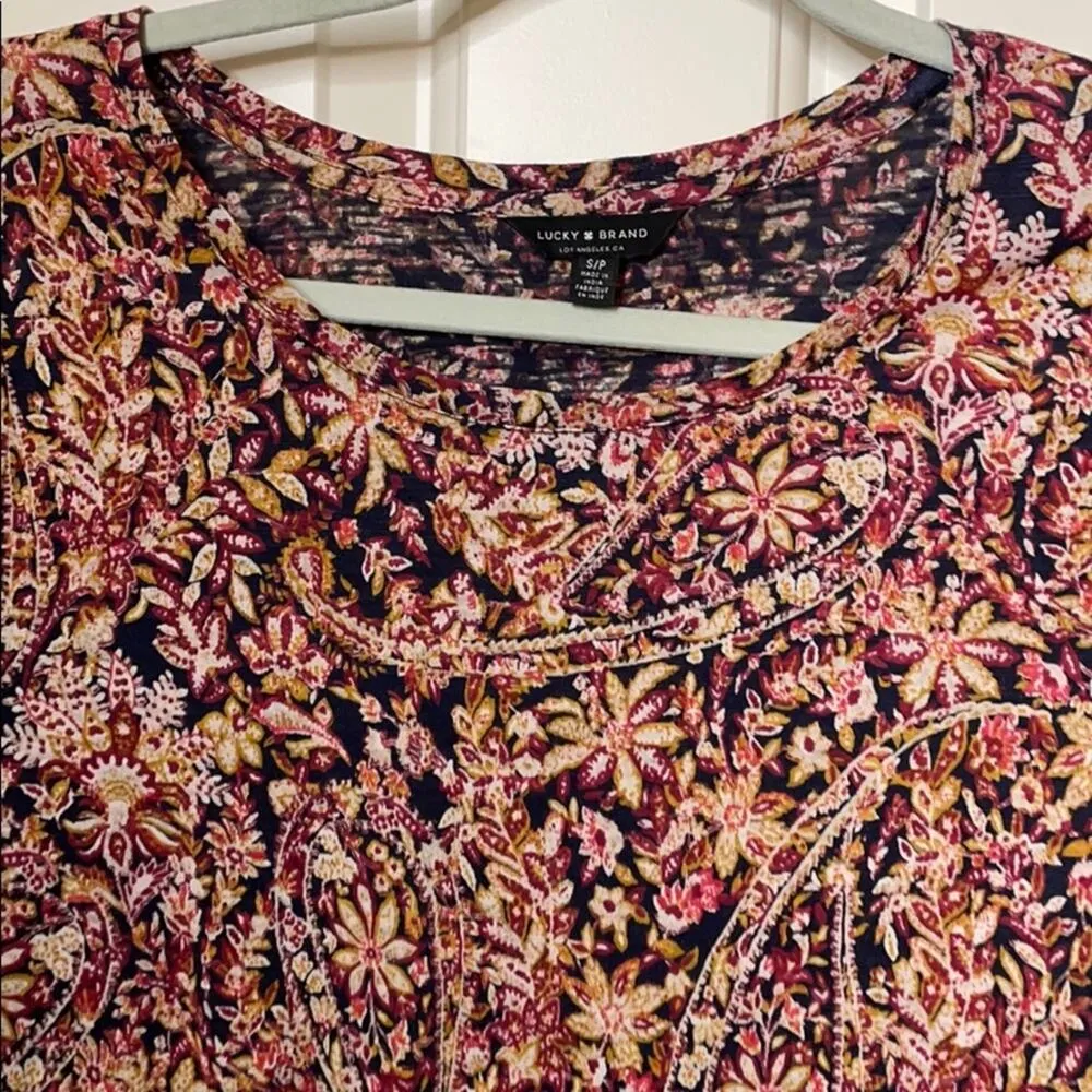 Lucky Brand LA floral long sleeve shirt S NWT - Image 3