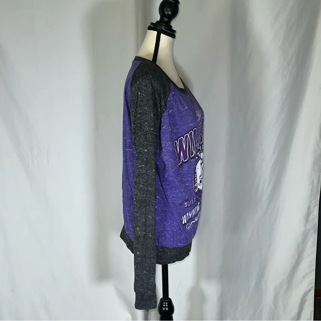 Press Box Women’s Kansas State Wildcats Raglan Style Long Sleeve Shirt Purple Size L - Image 6