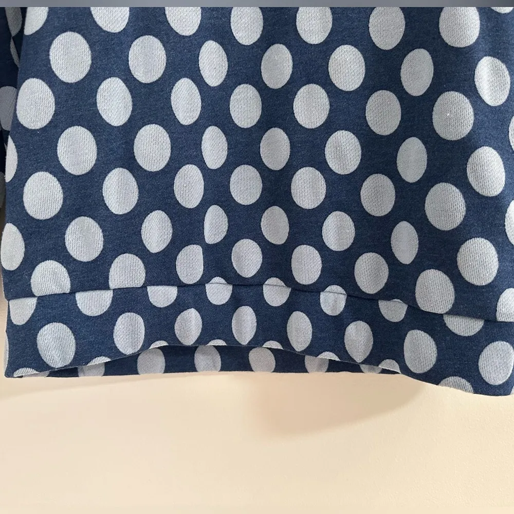 Trefoil Blue Polka Dot Pullover Sweatshirt Size S - Image 11