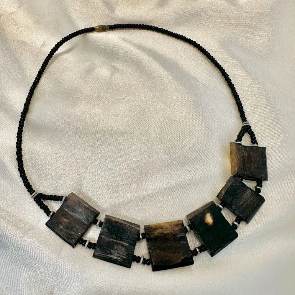 African batik bone necklace - Image 4