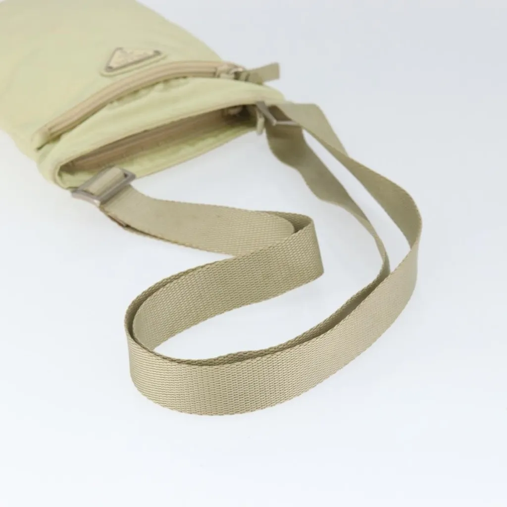 Shoulder Bag Nylon Ivory Silver Authentic - Image 8