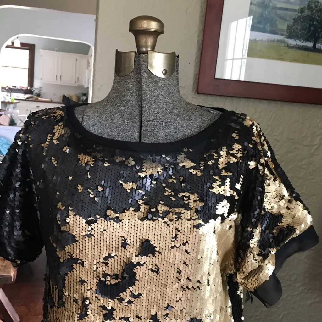 NWOT Sequined Party Cocktail Dress Cesar Galindo runway dress holiday party Black Size 6 - Image 6