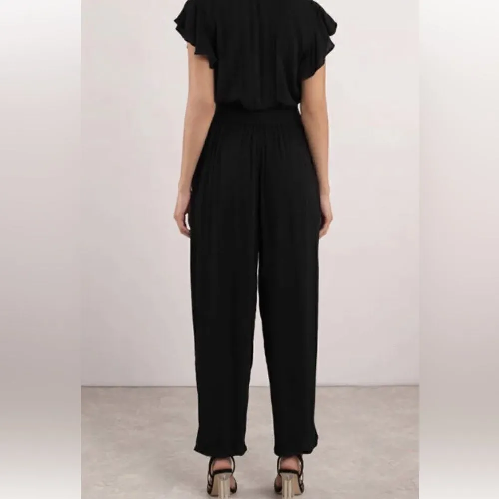 FP Free people⭐️ black jumpsuit with ruffle hem sleeves - Image 3