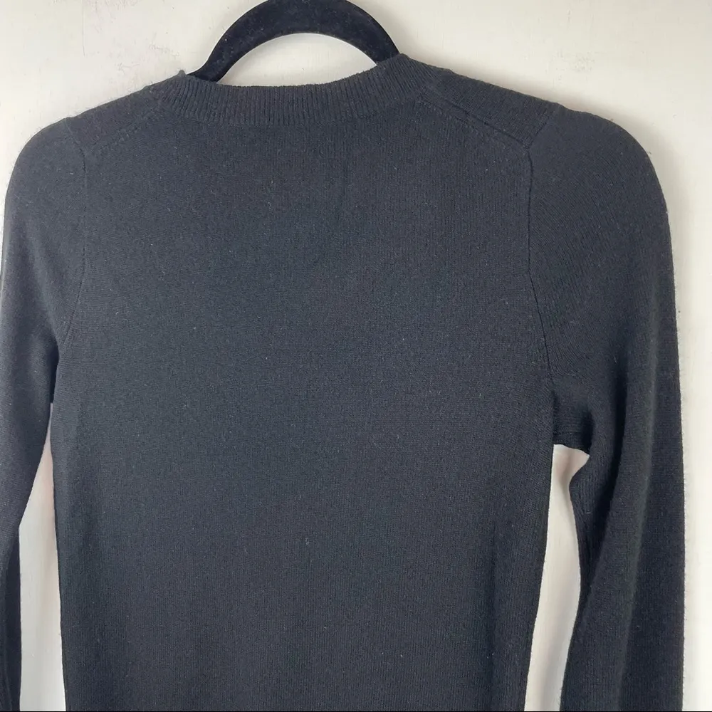 J. Crew Collection Italian Cashmere Vneck Sweater Sz XXS-XS Black - Image 15