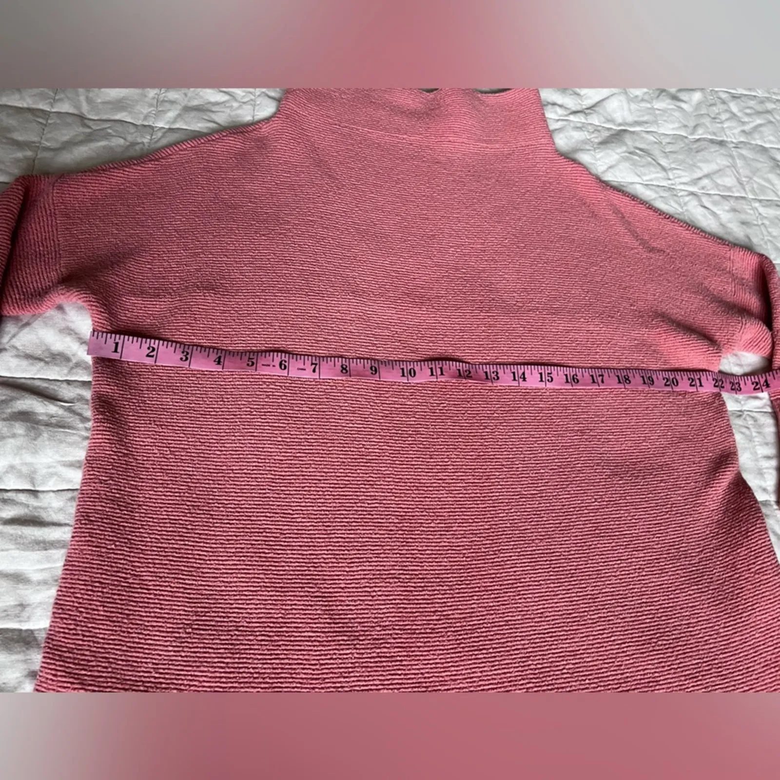 Free People Women's Pink Heavy Rib Knit Turtleneck Ottoman Sweater Tunic - Small - Image 5
