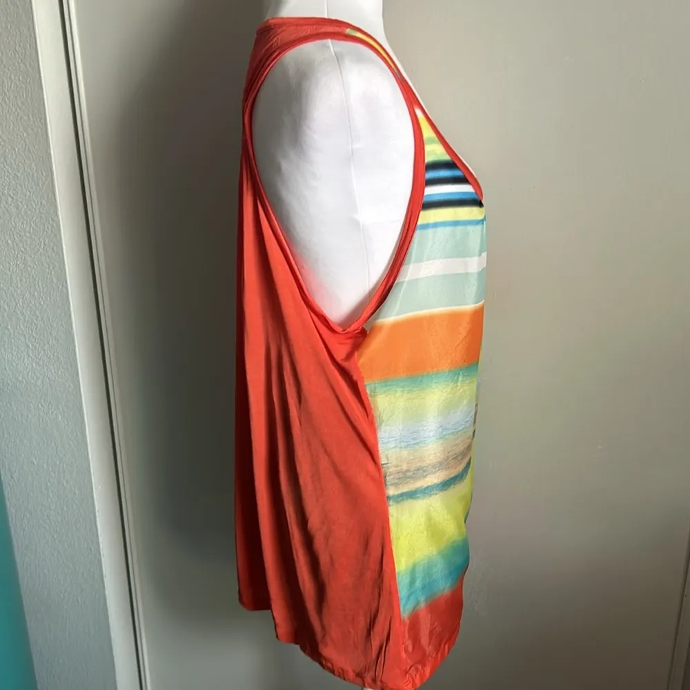 Ted Baker London Women’s Athletic Multicolored Sunset Beach Striped Print Orange Size 4 - Image 2