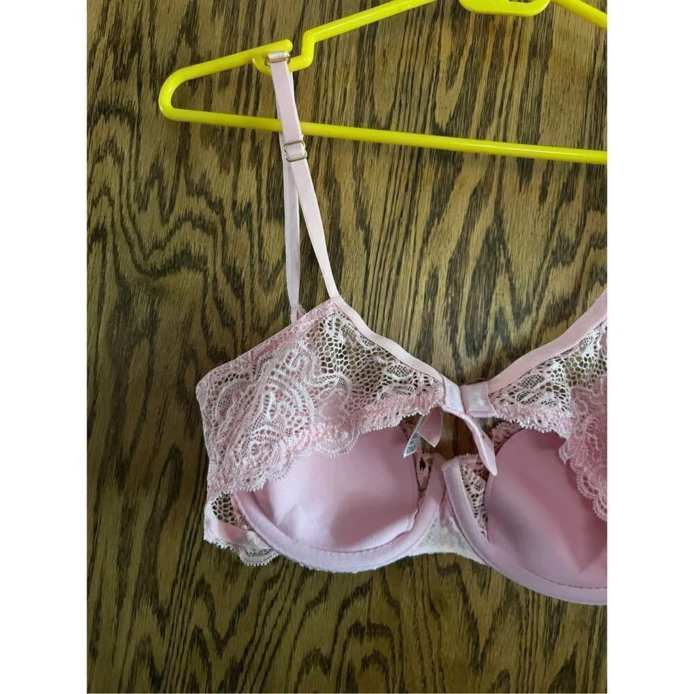 Very Sexy Victorias Secret Cup And Wings Pink Bra Push Up Without Padding 36C - Image 7