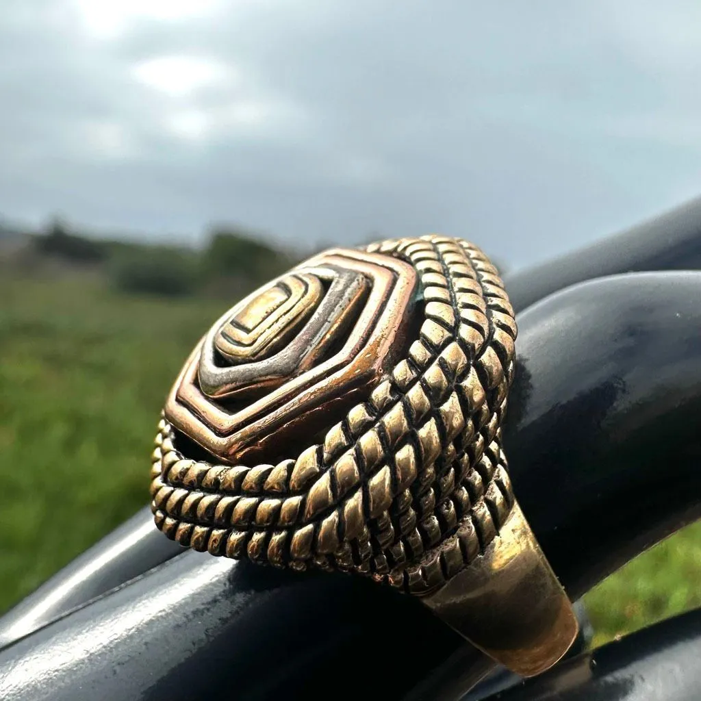 Barse Sterling Silver Mixed Metal Dome Statement Ring - Image 2