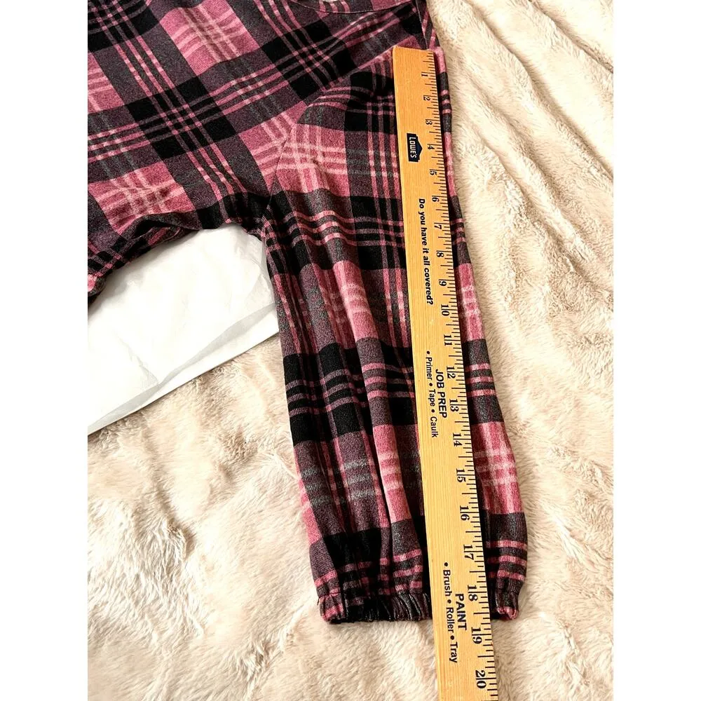 Lane Bryant womens size 14/16 top knit pink/black plaid peplum hem career wear - Image 5