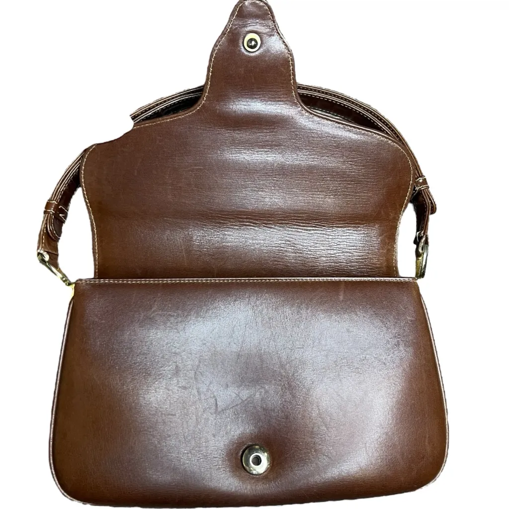 Gucci Horse-Bit Brown Smooth Calfskin Leather Vintage Shoulder Bag - Image 7