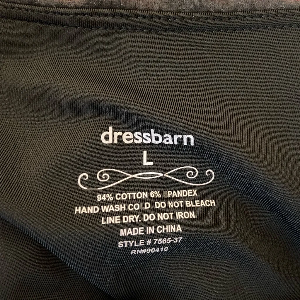 Dress Barn women’s gray black leopard print‎ stretchy spandex leggings large - Image 5