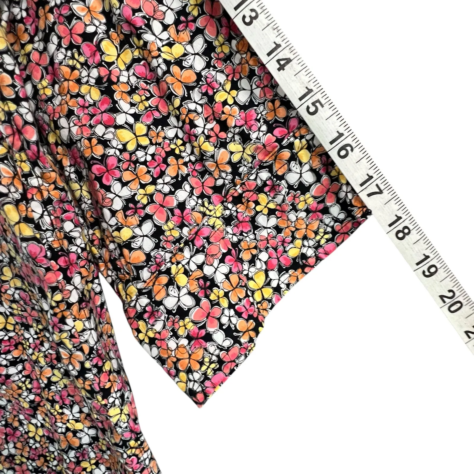 Talbots Shirt Womens 3XL Multi Butterflies Button Stretch 3/4 Sleeve Top Blouse - Image 11