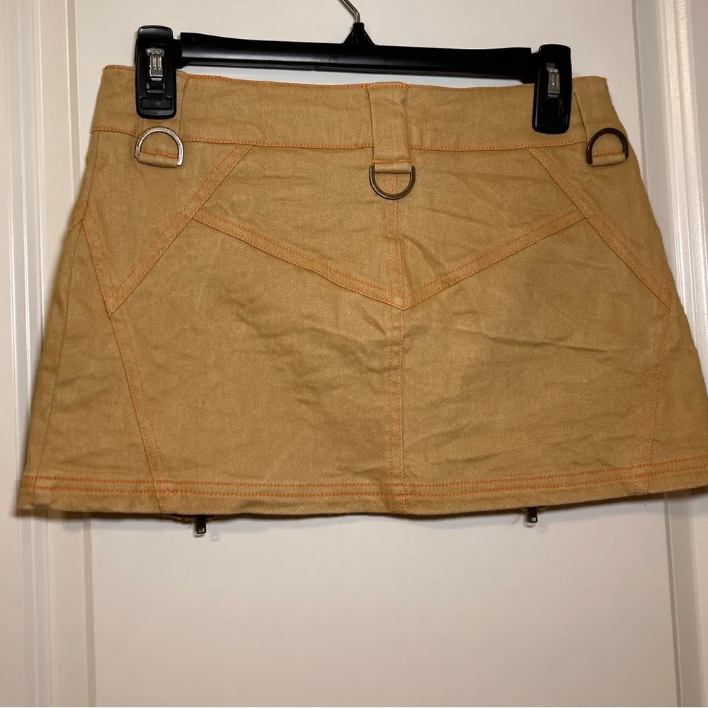 I.AM.GIA exposed zipper tan d ring street style mini micro skirt - Image 7