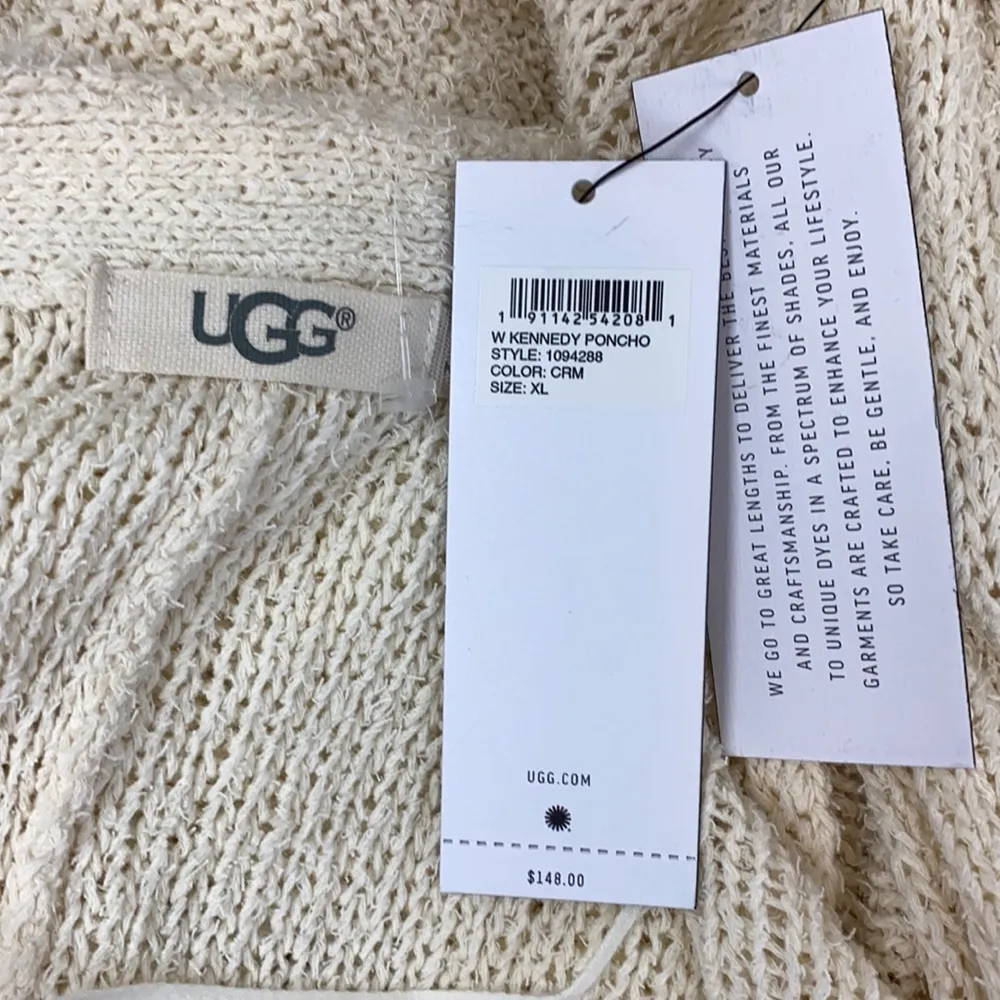 UGG Ivory Kennedy Knit Long Sleeve Duster Sweater L - Image 8