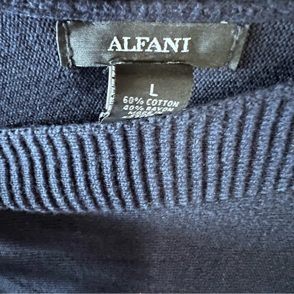 Alfani Boat Neck Sweater Women's Long Sleeve Navy Lg NWT Classic Business Casual Blue - Image 5