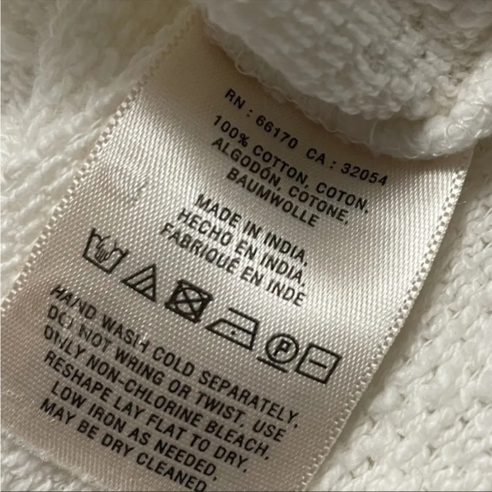 🔵 SALE 3/$25 ANTHRO FLOREAT COTTON CREAM PULLOVER TASSEL CROCHET SWEATER XS - Image 6