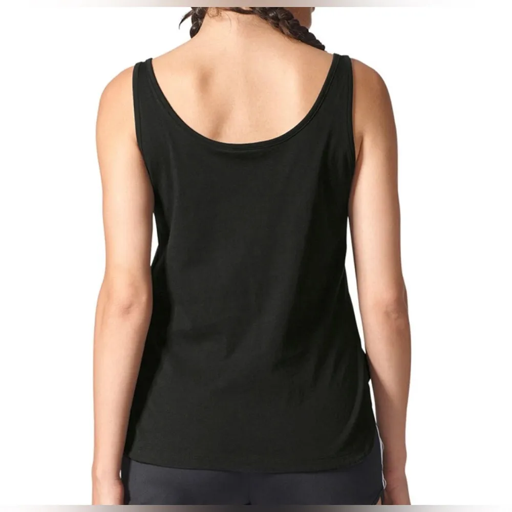 Adidas Originals Trefoil Women's Loose Crop Tank Top Black-White - Image 4