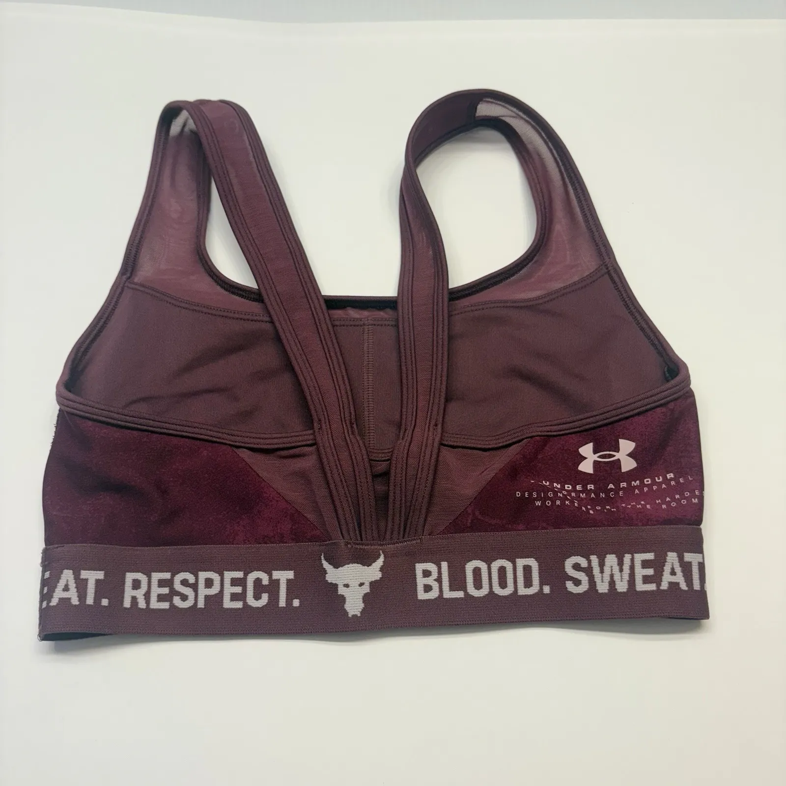 Under‎ Armour Womens Blood Sweat Respect Project Rock Sports Bra Size Small - Image 9