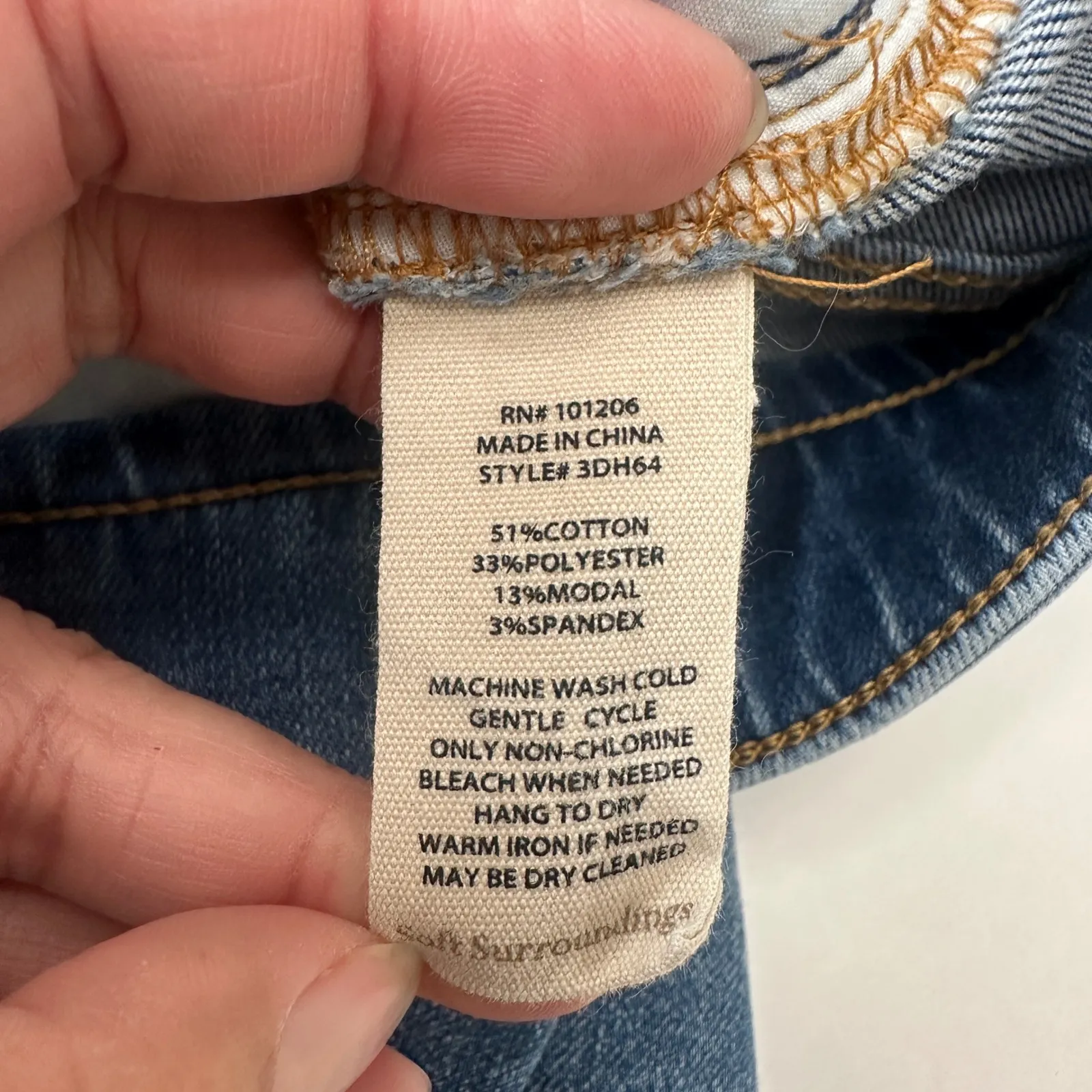 Soft Surroundings Denim Jeans Straight Leg Dark‎ Wash Casual Womens Petite Large - Image 9