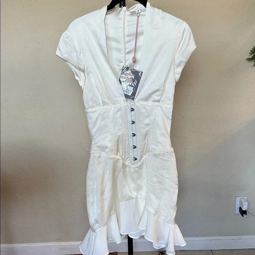 HOUSE OF CB 'Tianna' Ivory Ruffle Corset Dress NWOT size XS - Image 5