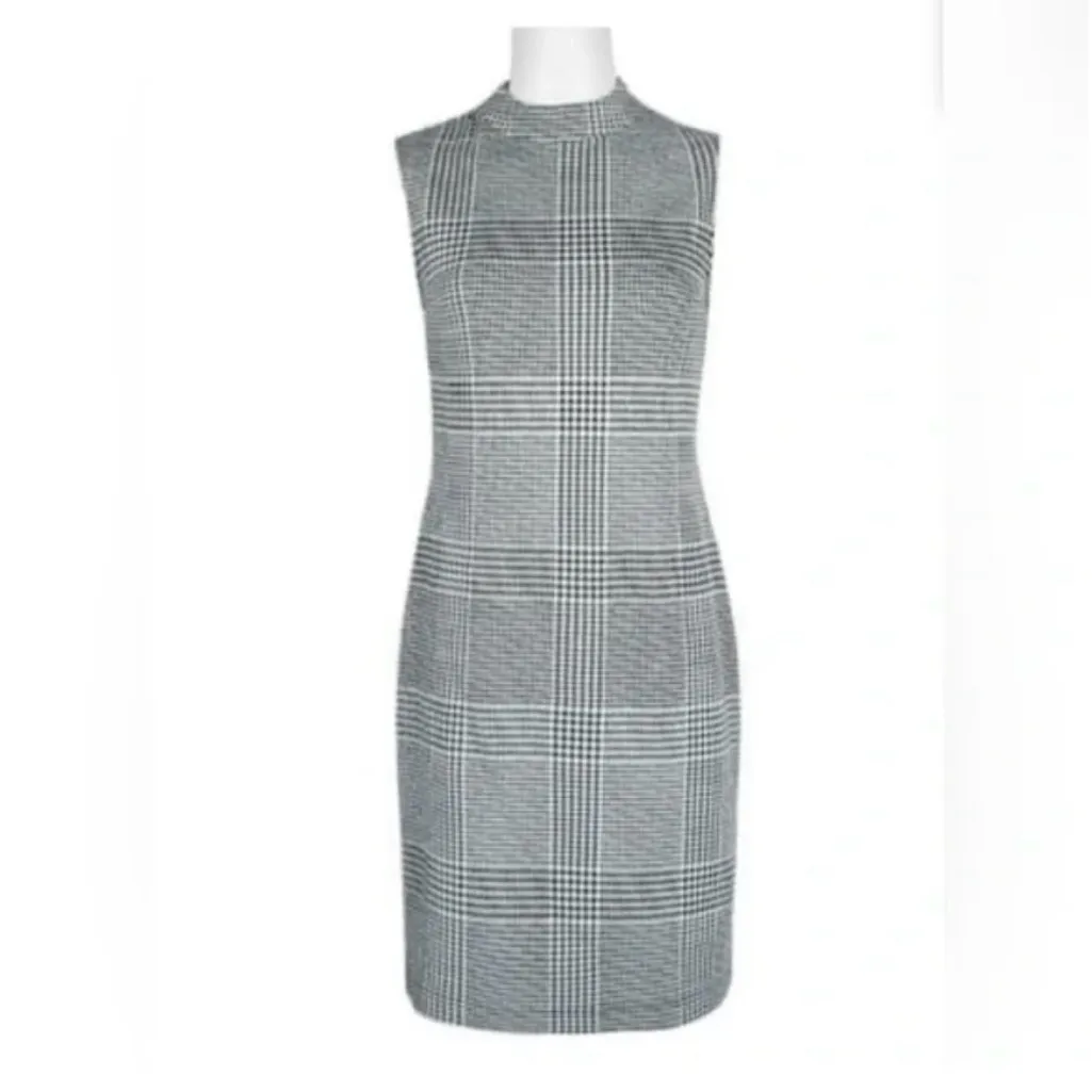 Sharagano Black and White Checkered Mini Dress - Image 2