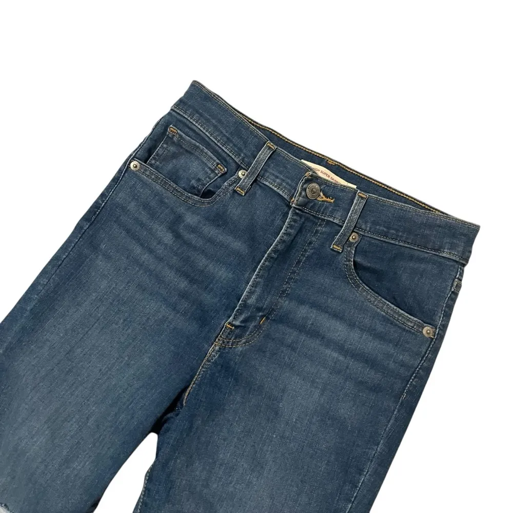 LEVI'S Mile High Super Skinny Ripped Knee Raw Hem Distressed Knees, Sz 27 - Image 9