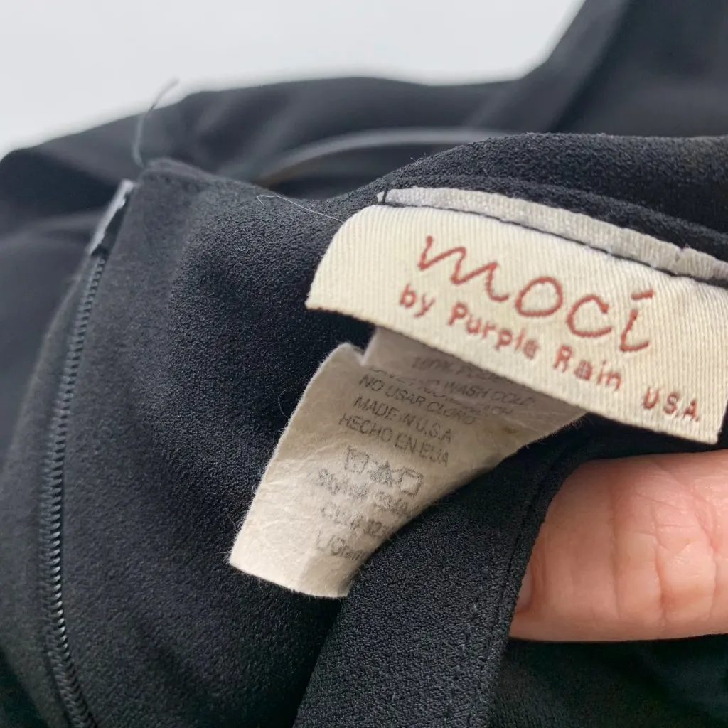 Moci By Purple Rain USA Black Cap Sleeve Belted Dress S Work Career - Image 3