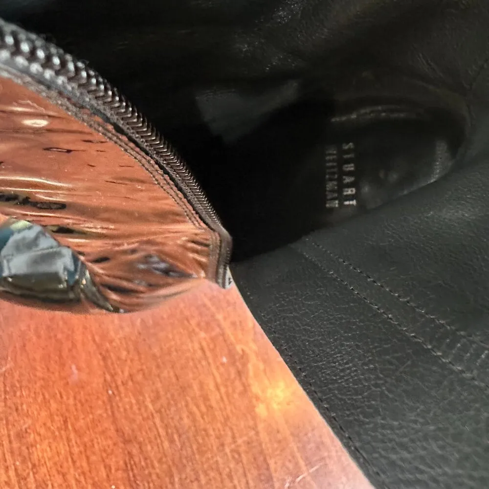 STUART WEITZMAN Women's Apollo Patent Leather Black Ankle Boot Stiletto Size 7.5 - Image 12