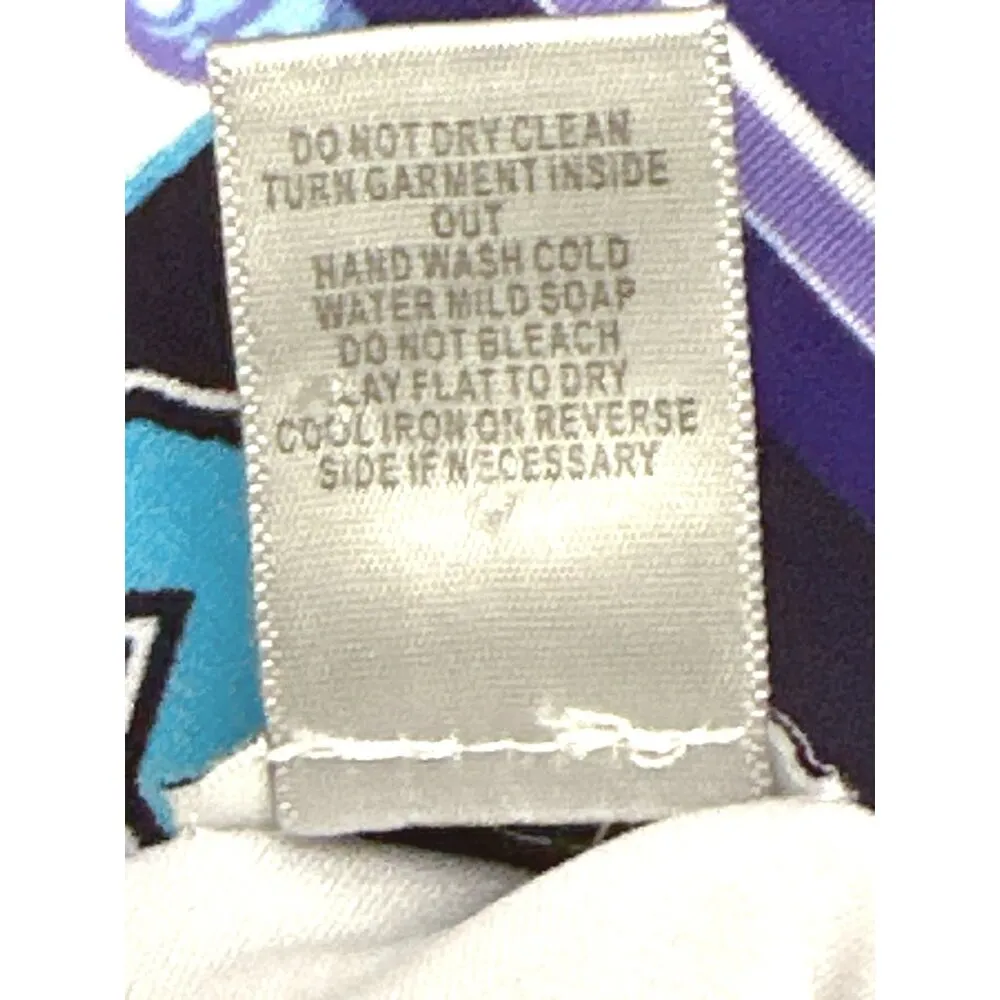 Cache Halter Dress Size 8 Blue Floral Print Polyester Spandex - Image 6