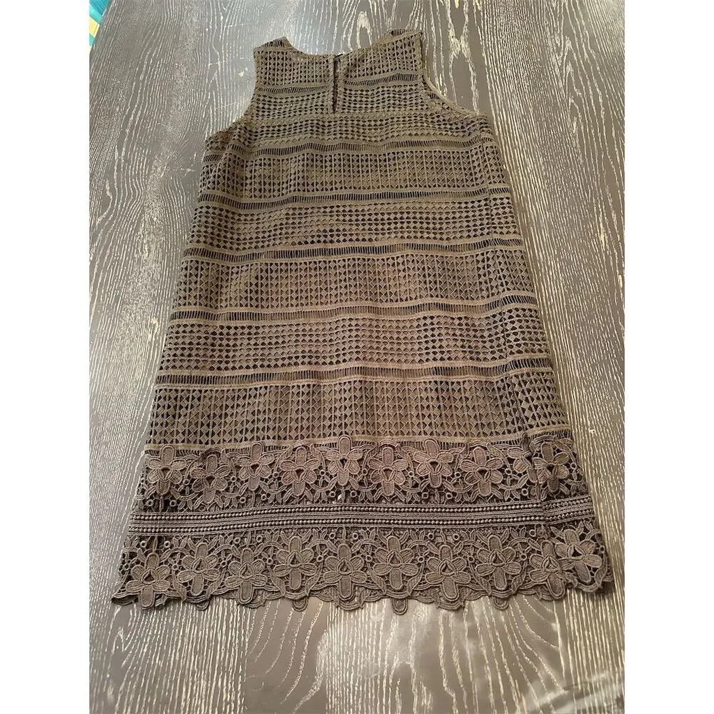 Abercrombie & Fitch Women's S Green Crochet Sleeveless Sheath Dress - Image 10