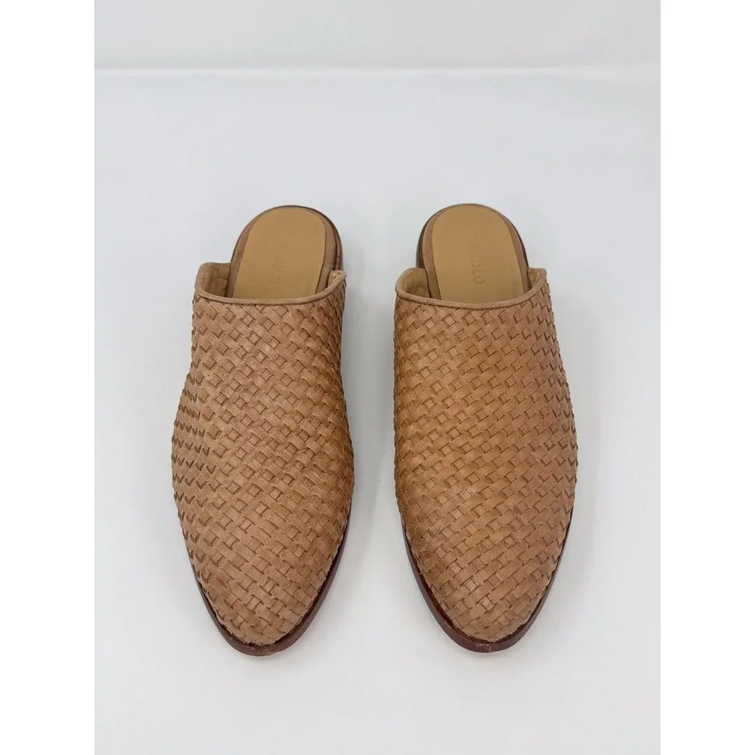 Nisolo Ama Womens Sandals Brown Leather Woven Mule Slip On Slide Boho US 7.5 - Image 2