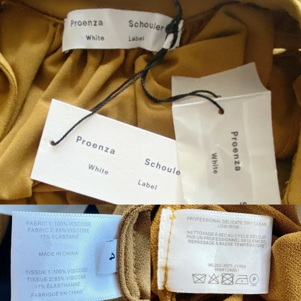 PROENZA SCHOULER Button Down Dress Knit Waistband Belt Brown Black Tie 4 NWT - Image 5