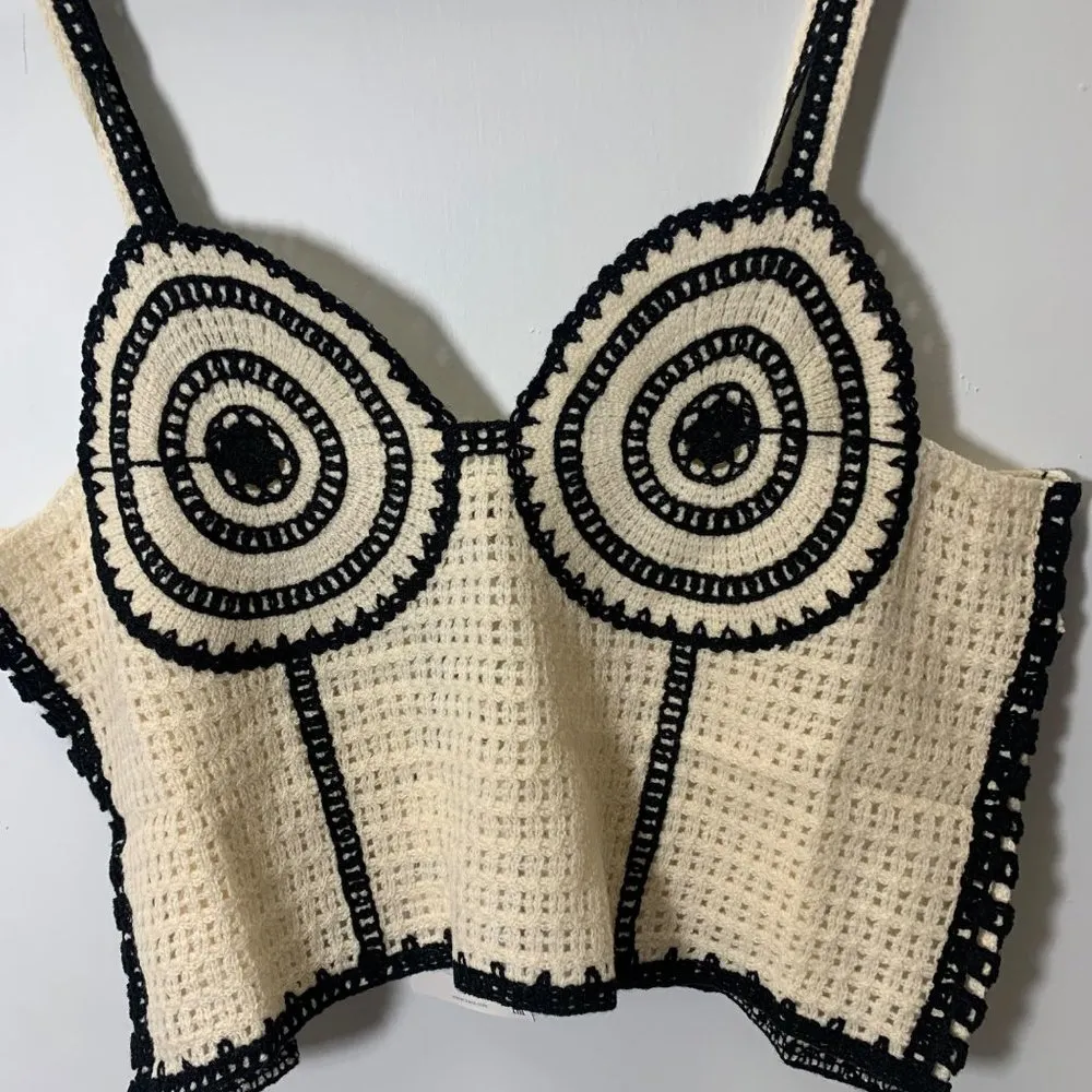 Zara Crochet Corset Top Size L Ref 1014/804 - Image 4
